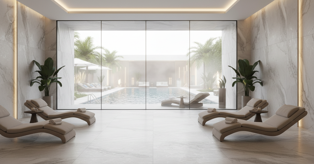 Carrelage sol et mur aspect marbre Travertino di Caracalla bianco mat 60x120 cm