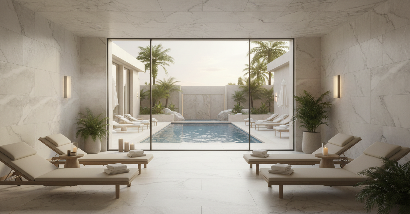 Carrelage sol et mur aspect marbre Travertino di Caracalla bianco mat 60x120 cm