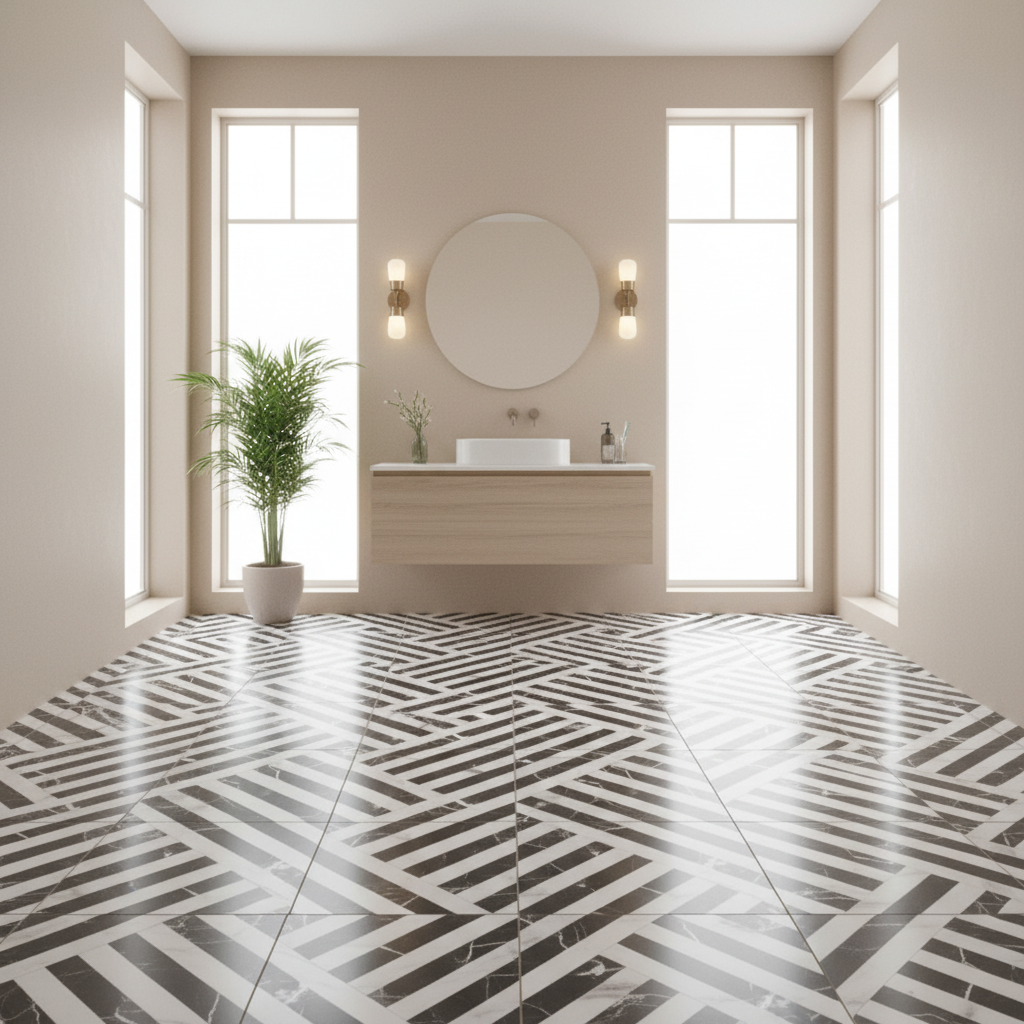 Carrelage sol et mur intérieur aspect marbre Gatsby dark satiné 44x44 cm lbgrevetement