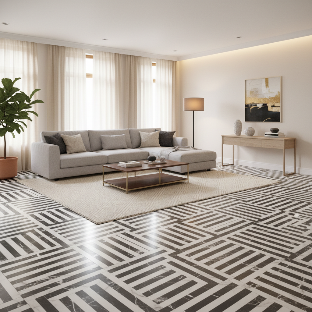 Carrelage sol et mur intérieur aspect marbre Gatsby dark satiné 44x44 cm lbgrevetement