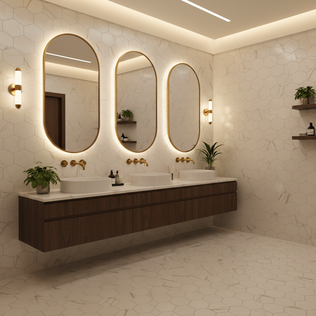 Carrelage Hexagonal Sol & Mur – Calacatta Gold Mat – 28,5 × 33 cm