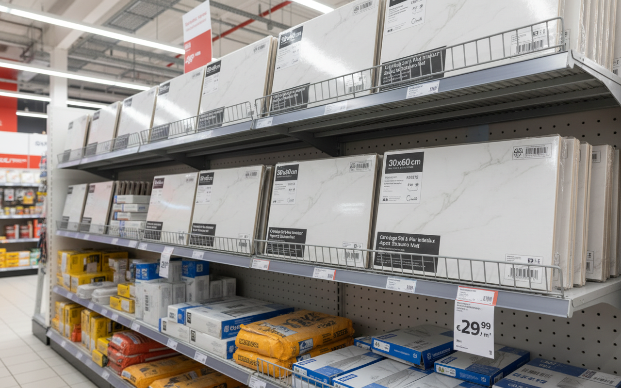 Carrelage sol-mur intérieur aspect marbre blanc marbré Statuary Mat 30x60 cm