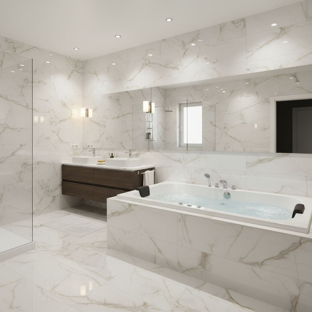 Carrelage aspect marbre Ardenza brillant 80x80 cm