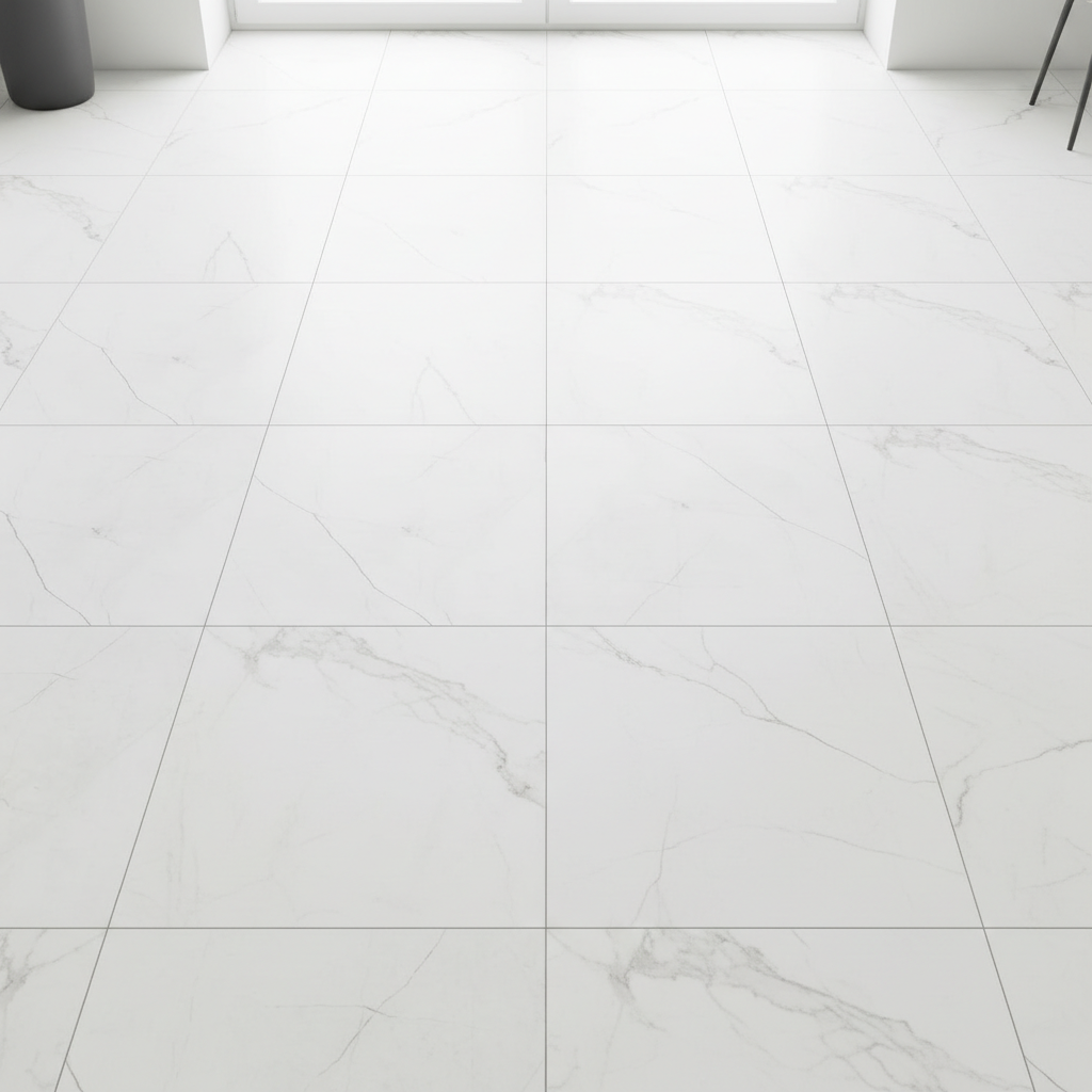 Carrelage aspect marbre Vernezza Blanco mat 80x80 cm – Grand format élégant pour sol intérieur