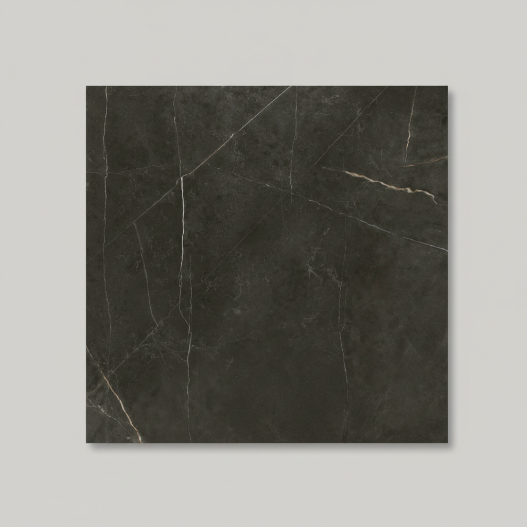 Carrelage aspect marbre Vernezza Negro mat 80x80 cm – Grès cérame sol et mur