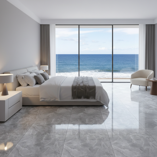 Carrelage aspect marbre Onyx Grey poli 60x60 cm – Grès cérame sol et mur lbgrevetement