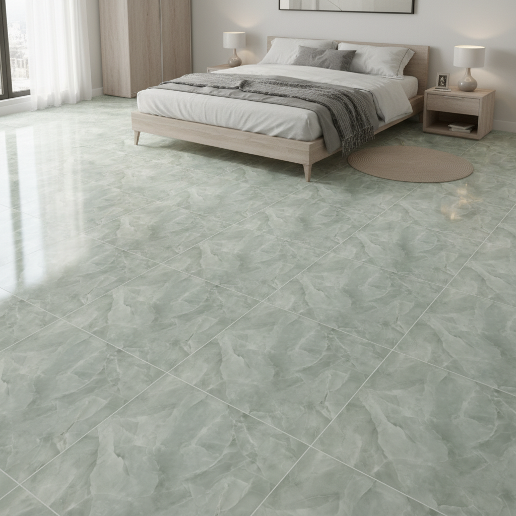 Carrelage aspect marbre Onyx Jade poli 60x60 cm – Grès cérame sol et mur