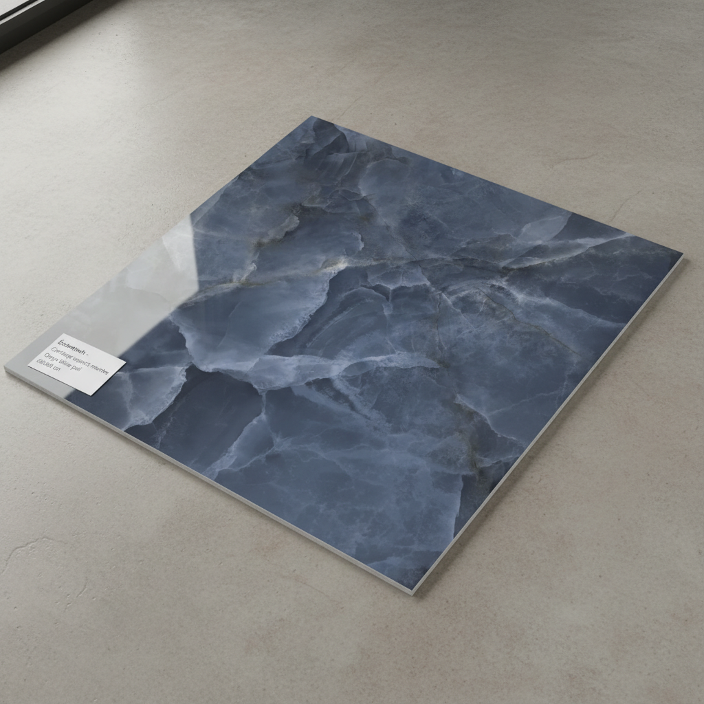 Carrelage aspect marbre Onyx blue poli 60x60 cm