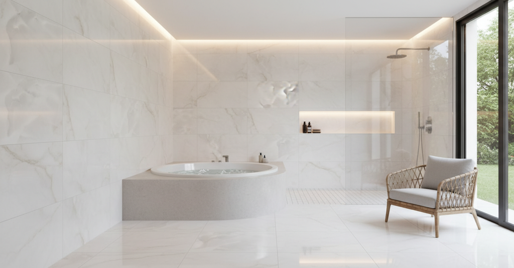 Carrelage aspect marbre Onyx white poli 60x120 cm