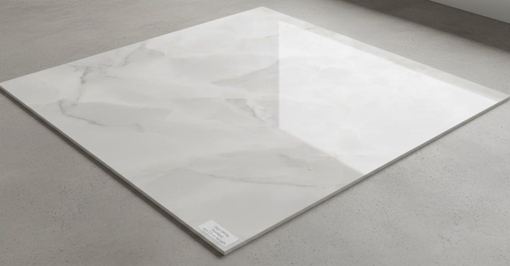 Carrelage aspect marbre Onyx white poli 60x120 cm