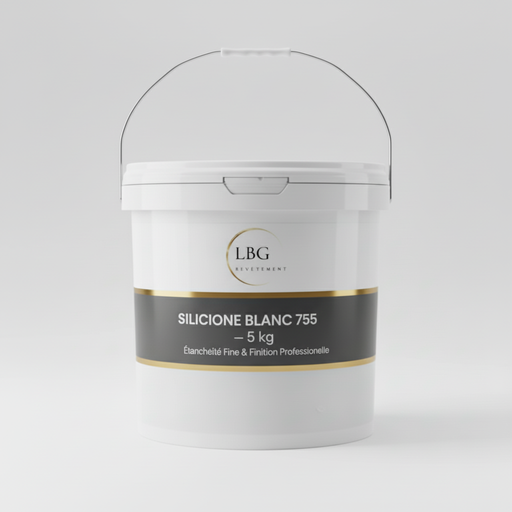 Silicone Blanc 755 (5 kg) — Étanchéité Fine et Finition Professionnelle lbgrevetement